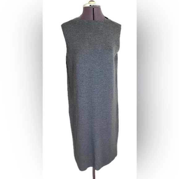 Eileen Fisher The Icons Ash Dress Small Washable Wool Crepe Classic Minimalist - Picture 1 of 12